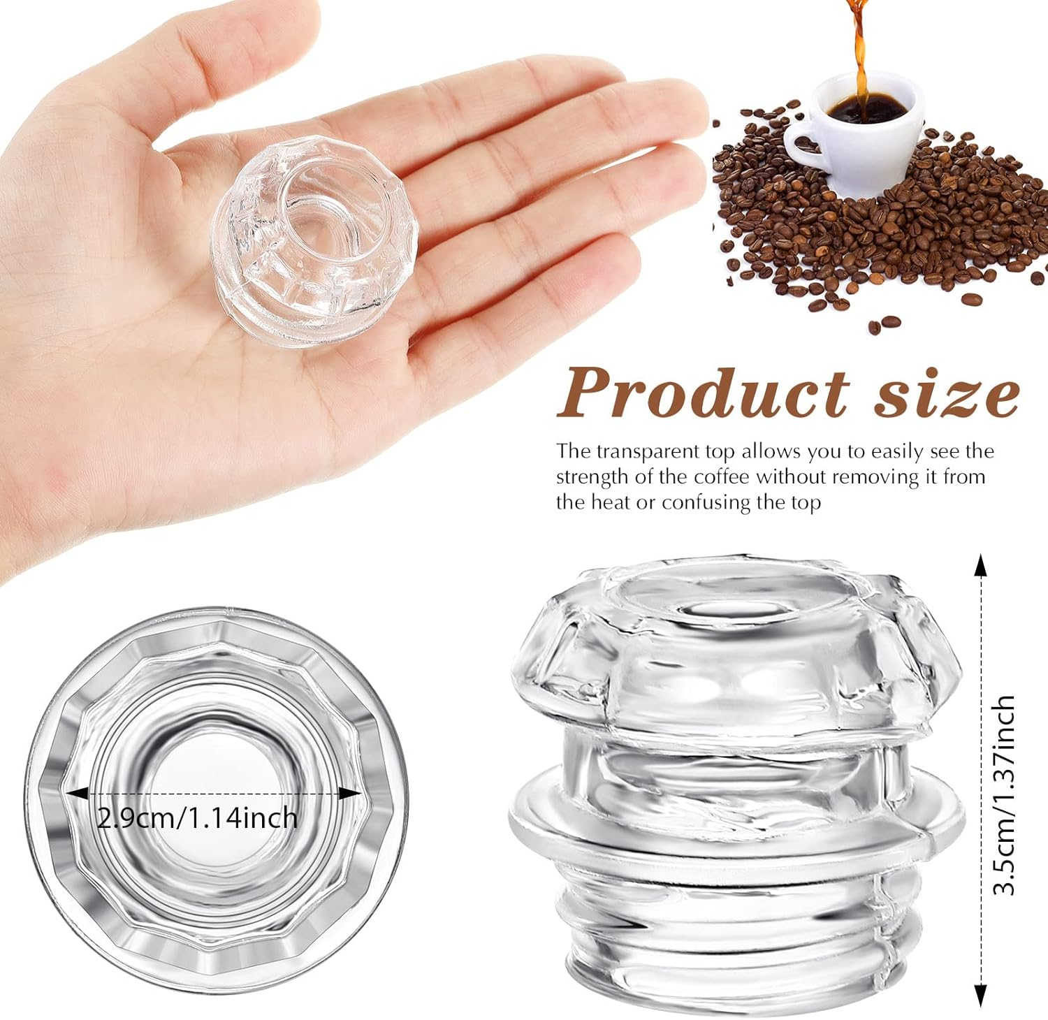 2 Pieces Coffee Percolator Glass Top Replacement Glass Coffee Filter