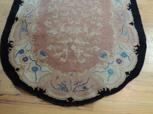 3x5 3x6 OVAL Antique Chinese Art Deco Oriental Area Rug Beige Black - Picture 8 of 11