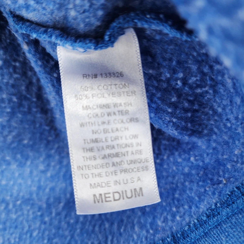 Kansas Jayhawks Sweatshirt Womens Medium Retro Brand Blue Cowl Neck - Image 4 of 4