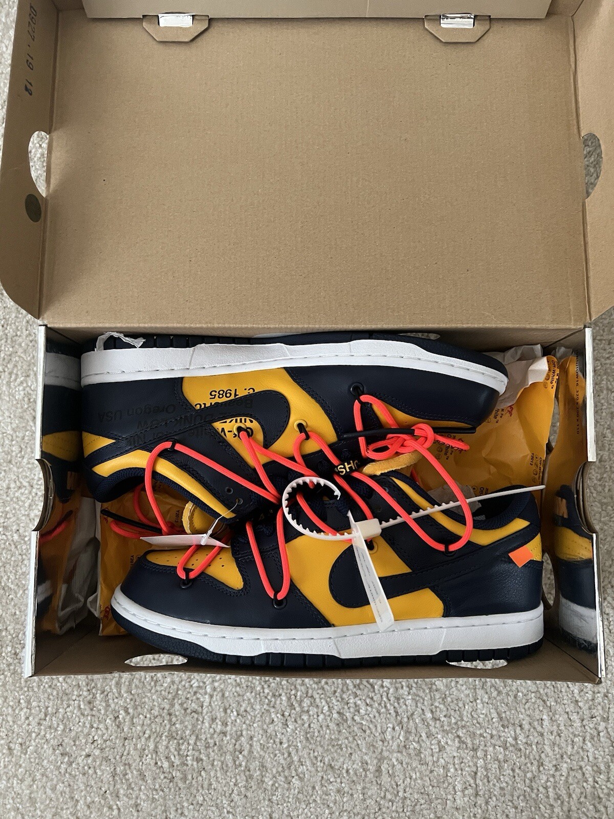 OFF WHITE X NIKE Taglia 8.5 Nike Dunk Low x OFF WHITE University G 2019