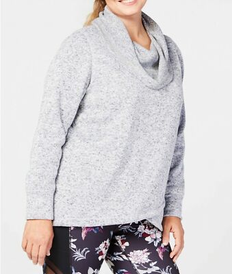 Ideology Plus Size Cowl Neck Pullover Bright White