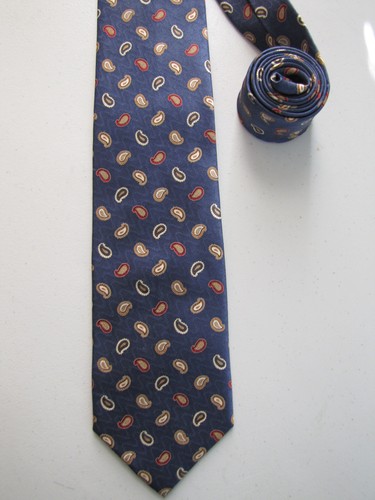 Jos A Bank Neck Tie Executive Collection Dark Blue Paisley Pattern Luxury NEW - Picture 7 of 8