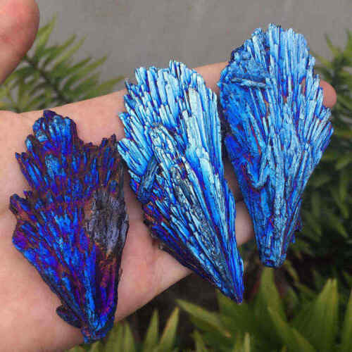 40-50g Natural Aura Electroplated Kyanite Titanium Quartz Crystal Cluster Decor - Picture 6 of 13