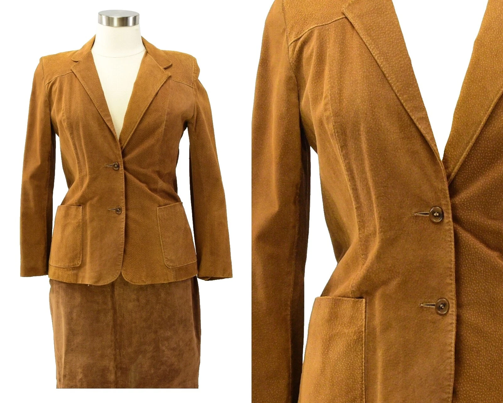 Brown Leather 1970s Vintage Suits, Sets & Suit Separates for Women