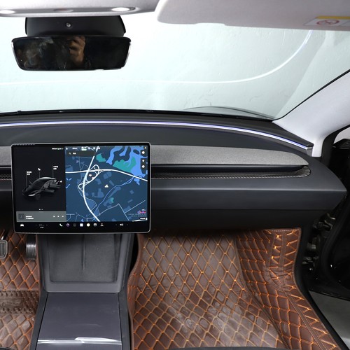 Carbon Fiber Dashboard Air Vent Panel Cover For Tesla Model 3 Highland 23-24 - Picture 8 of 19