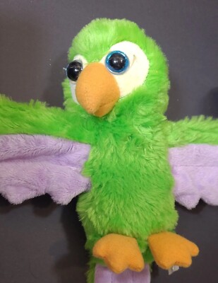 Wild Republic Green and White Parrot Plush Wrist Hugger Stuffed Animal Toy 