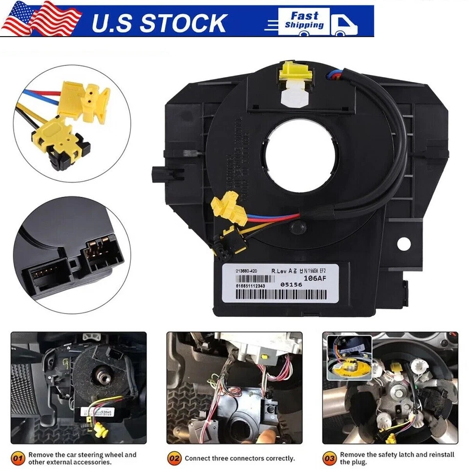 Resorte de reloj OEM para Jeep Wrangler JK 2007-2018 con sensor de ángulo volante Foto 2 de 4