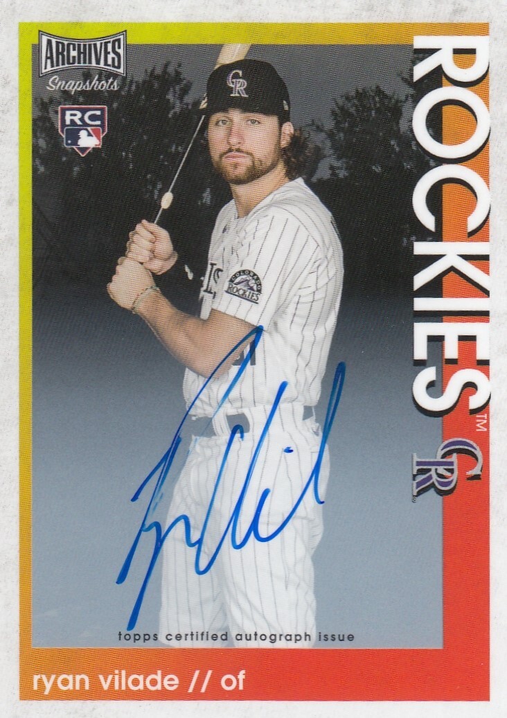 RYAN VILADE ROOKIE AUTO RC ROCKIES 2022 TOPPS ARCHIVES SNAPSHOT AUTOGRAPH