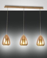 Fabas Luce Pendelleuchte Britton E27 2000X220Mm Bernstein