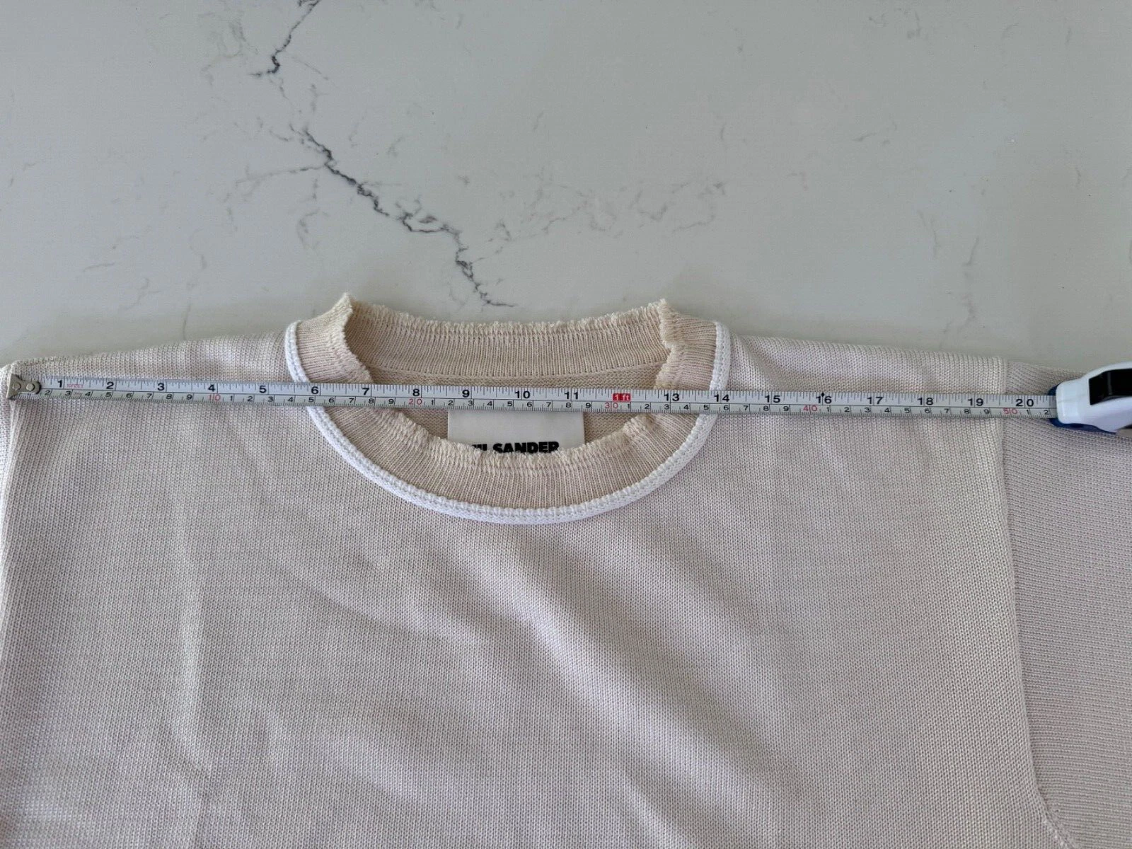 OFF WHITE Abito midi bianco lavorato a maglia Jil Sander taglia 10 (40 euro) nuovo con etichette