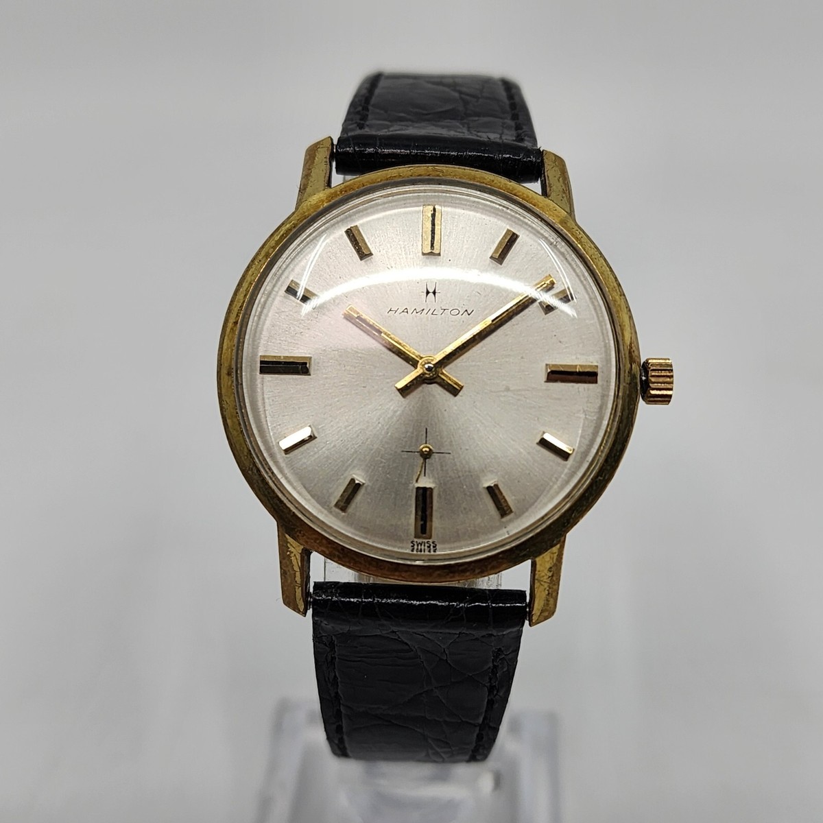 1960s Hamilton Mens Gold Tone Swiss Made 17Jewel Manual Wind Watch