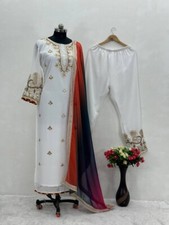 NEW HEAVY FAUX GEORGETTE RED SALWAR KAMEEZ WITH DUPATTA FOR FUNCTION  PARTY