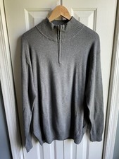 Dockers Mens 1/4 Zip Long Sleeve Cotton Pullover Sweater Gray Size XL NWT