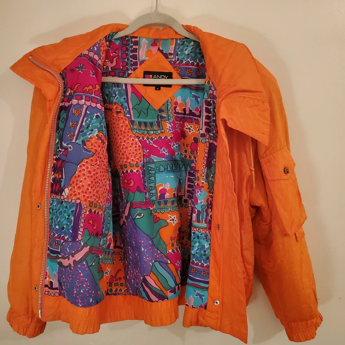 Neon orange windbreaker cheap