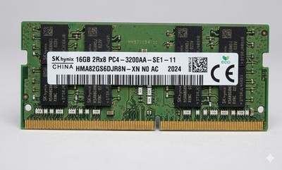 SK Hynix 16GB 2Rx8 DDR4 3200MHz Laptop RAM SODIMM PC4-25600 HMA82GS6DJR8N XN