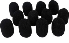 XFFZDP-BLK Lapel Headset Microphone Windscreen, Color Black, One Dozen Pack