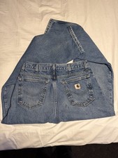 Carhartt Regular Fit Straight Leg Jeans Blue Denim and insulated