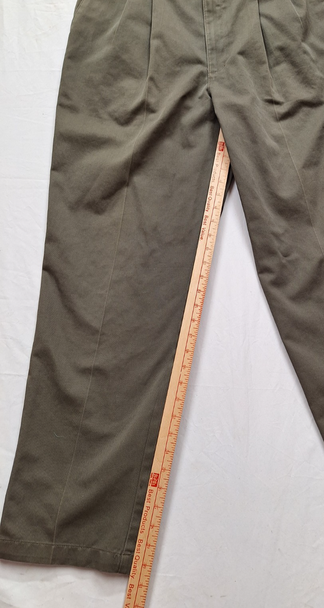 Vintage 90s Dockers made in USA Olive Green Khaki Pants 36x32