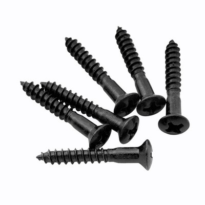 Musiclily Ultra 6Pcs Black 3.5x25mm Stainless Steel Countersunk Guitar Screws