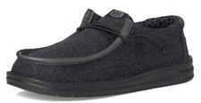 Hey Dude Wally Sox Micro Total Black Men's Slip On Loafer Shoes