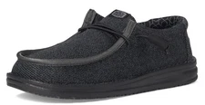 Hey Dude Wally Sox Micro Total Black Men's Slip On Loafer Shoes