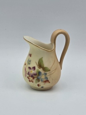 VTG Royal Worcester Hand-Painted Miniature Jug 2.5'' Floral Porcelain Picture 
