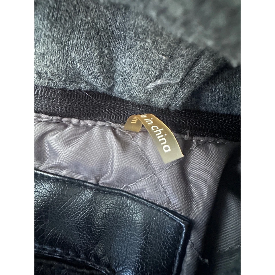 Calvin Klein Men's Faux Leather Moto Jacket Hooded Full Zip Black Size Small - Image 3 of 4