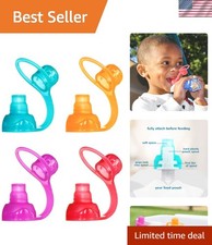Durable No Spill Food Pouch Tops for Babies - Silicone  Reusable, 4 Pack