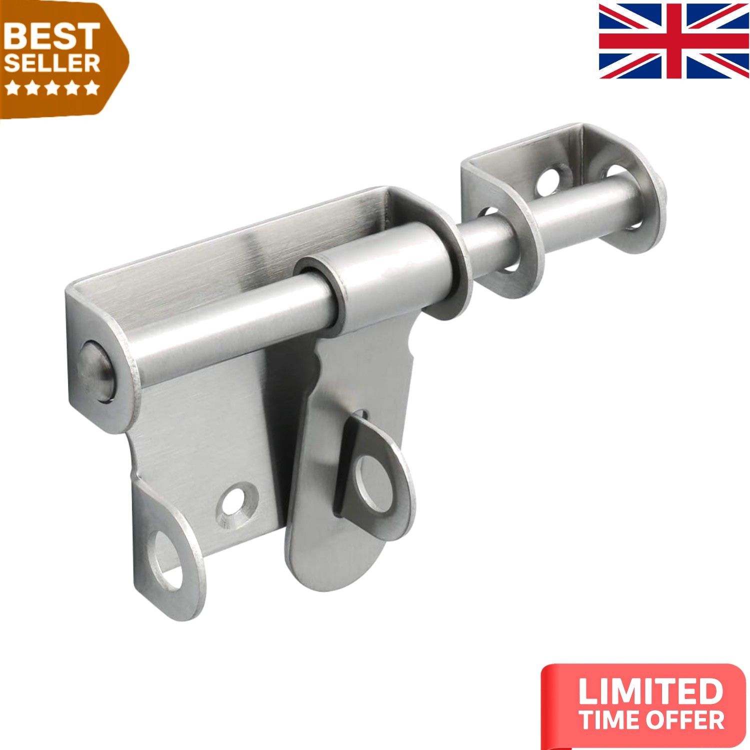 Secure Your Garden with Heavy Duty Sliding Bolt Lock - 120mm Stainless Steel
