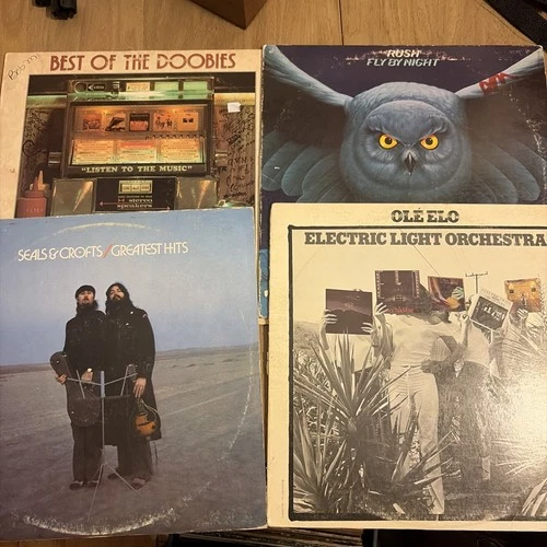 LOT 4 ROCK LPS Rush, Seals & Crofts, ELO And The Doobie Brothers Vinyl Lp Record