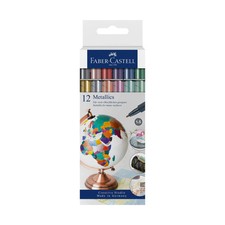 Faber-Castell Metallic Multi-Surface Creative Markers, Set of 12