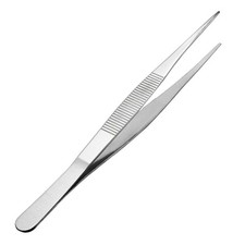 8 Inch Stainless Steel Straight Pointed Tweezers with Serrated Tip