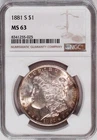 1881 S Morgan Silver Dollar NGC MS-63 Great Toner