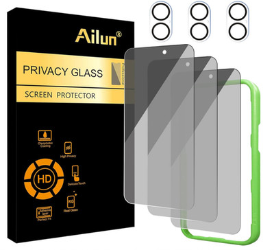 Ailun 3 Pack Privacy Screen Protector for iPhone 17 6.3 inch+ 3 Pack Camera L...