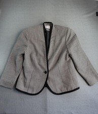 Vintage Pendleton Blazer Womens 14W Black Houndstooth Wool Made USA One Button
