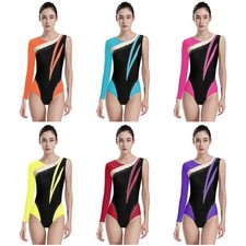 Womens Dancewear Practice Bodysuit Training Leotard Asymmetrical Ballet Party
