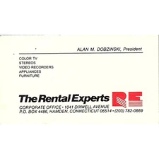 Alan M Dobzinski The Rental Experts Hamden CT Vintage Business Card SC9-B4