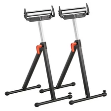 VEVOR 2-Pack Roller Stands Max 250 lb Adjustable Height 27-43 in for Woodworking