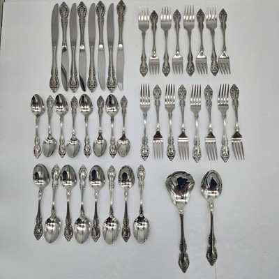 Oneida Michelangelo Stainless Flatware Set 8 Place Settings w/2 Serving Pc 42pcs