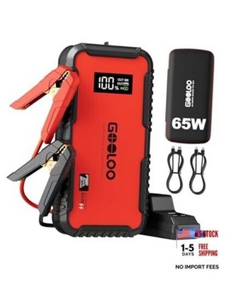 GOOLOO GT3000 Jump Starter, 65W Quick Charge, 3000A Battery Jumper Starter Red