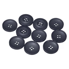 10pcs Sewing Buttons 30mm Resin Round Flat 4-Hole DIY Craft Buttons, Deep Blue