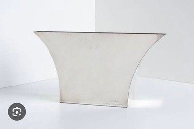 Lino Sabattini 1980s Stainless Steel Vase Signed Modernist Italian Design