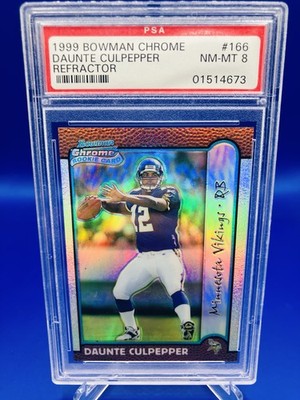 1999 Bowman Chrome - Daunte Culpepper #166 Rookie RC Refractor Vikings PSA 8