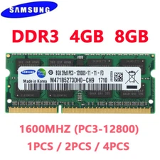 SAMSUNG DDR3 4GB 8GB 1600MHz PC3-12800 Memory RAM SO-DIMM for Laptop Notebook