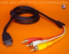 GETWIREDUSA FX132 CONNECT NEW DIGITAL HDMI HDTV GAME DVR to OLD ALONG RCA VCR TV