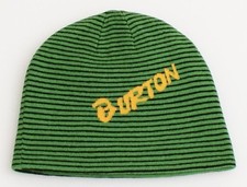 Burton Signature Reversible Green Black Beanie Skull Cap Youth One Size NWT