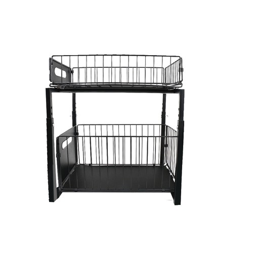 Under Sink Storage Organiser Shelf Spice Rack Pull Out Drawer Kitchen 2 Tier - Picture 15 of 23