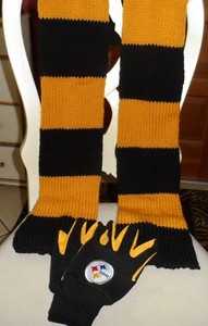 pittsburgh steelers scarf and gloves