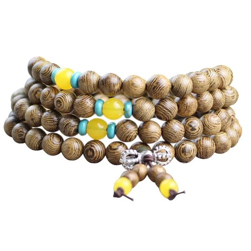 Pulsera de cuentas de Buda de madera con ala de pollo natural de 8 mm * 108 para hombres y mujeres - Imagen 9 de 22