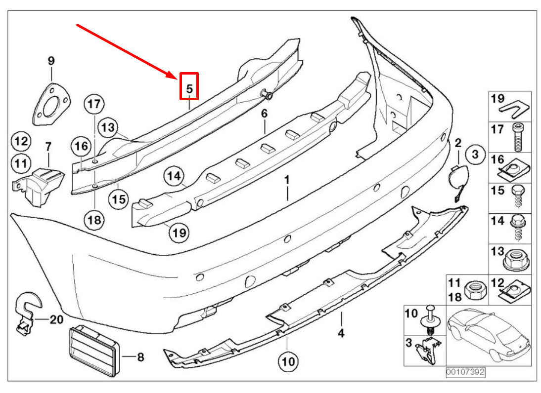 2002-2006 BMW M3 E46 OEM Rear Bumper Reinforcement Bar 7894853 for